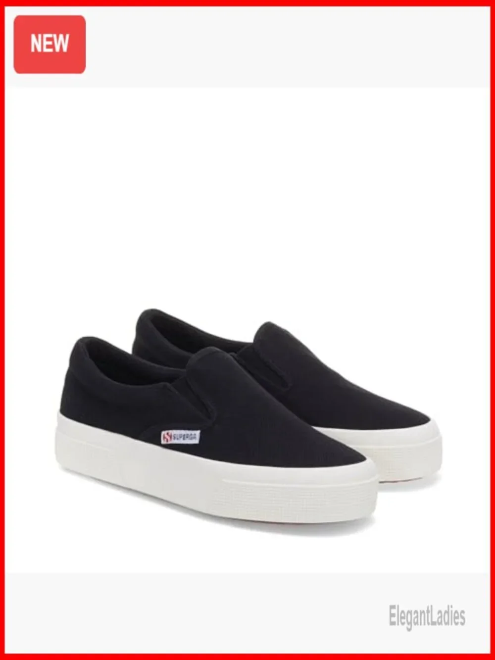 Platform Slip-On Sneakers with Wedge Sole, Cotton Canvas